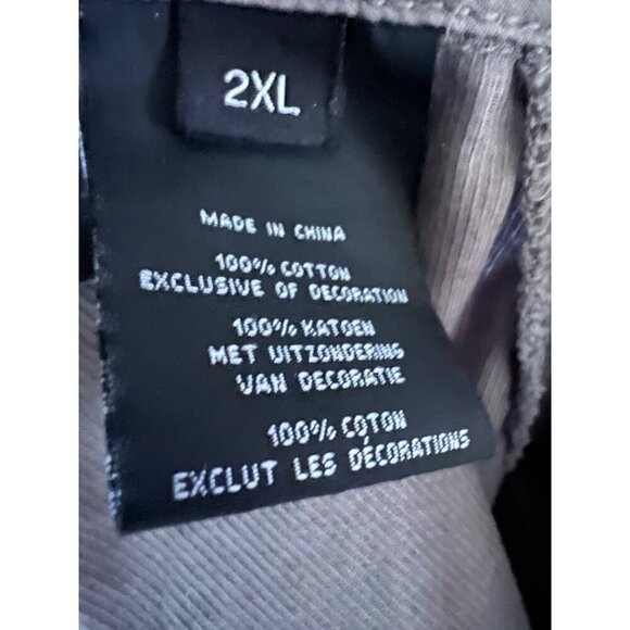 Harley Davidson Mechanic Garage Gray Double Graphic Button Up Shirt 2XL Pocket - Picture 7 of 7